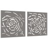 Décorations murales jardin 2 pcs 55x55 cm design de rose 