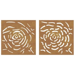 Décorations murales jardin 2 pcs 55x55 cm design de rose 