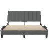 Cadre de lit sans matelas gris foncé 140x190 cm tissu 