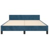 Cadre de lit sans matelas bleu foncé 140x190 cm velours 