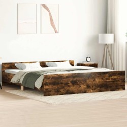 Cadre de lit sans matelas chêne fumé 200x200 cm 
