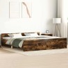 Cadre de lit sans matelas chêne fumé 200x200 cm 