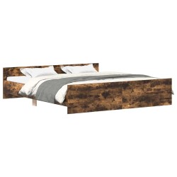 Cadre de lit sans matelas chêne fumé 200x200 cm 