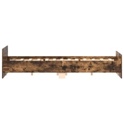Cadre de lit sans matelas chêne fumé 200x200 cm 