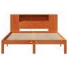 Lit bibliothèque sans matelas cire marron 120x190cm pin massif 