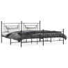 Cadre de lit métal sans matelas avec pied de lit noir 200x200cm 