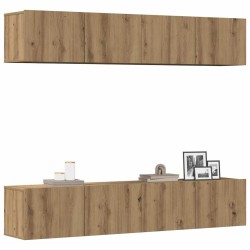Meubles TV muraux 4 pcs chêne artisanal bois d'ingénierie 