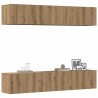 Meubles TV muraux 4 pcs chêne artisanal bois d'ingénierie 
