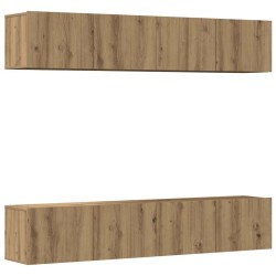 Meubles TV muraux 4 pcs chêne artisanal bois d'ingénierie 
