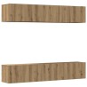 Meubles TV muraux 4 pcs chêne artisanal bois d'ingénierie 