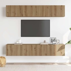Meubles TV muraux 4 pcs chêne artisanal bois d'ingénierie 