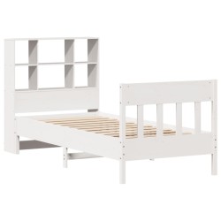 Cadre de lit sans matelas blanc 90x200 cm bois de pin massif 