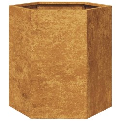 Jardinière hexagone 46x40x45 cm acier résistant aux intempéries 