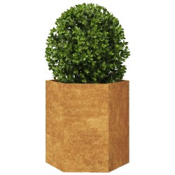 Jardinière hexagone 46x40x45 cm acier résistant aux intempéries 