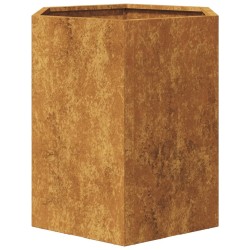 Jardinière hexagone 46x40x45 cm acier résistant aux intempéries 