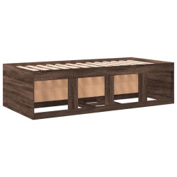 Lit de jour avec tiroirs sans matelas chêne marron 100x200 cm 