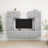 Ensemble de meuble TV 6 pcs Gris béton Bois d'ingénierie 