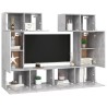 Ensemble de meuble TV 6 pcs Gris béton Bois d'ingénierie 