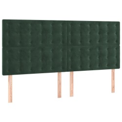 Tête de lit à LED Vert foncé 160x5x118/128 cm Velours 
