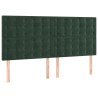 Tête de lit à LED Vert foncé 160x5x118/128 cm Velours 