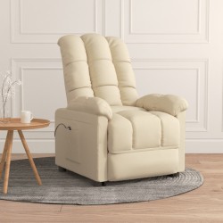Fauteuil inclinable électrique Crème Tissu 