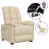 Fauteuil inclinable électrique Crème Tissu 