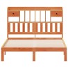 Lit bibliothèque sans matelas cire marron 135x190 cm pin massif 