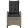 Chaise inclinable de jardin avec coussins gris résine tressée 