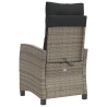 Chaise inclinable de jardin avec coussins gris résine tressée 