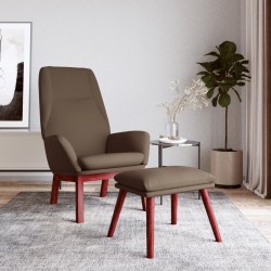 Chaise de relaxation avec repose-pied Taupe Tissu 