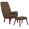 Chaise de relaxation avec repose-pied Taupe Tissu 