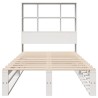 Lit bibliothèque sans matelas blanc 90x200 cm bois massif 