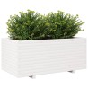 Jardinière blanc 110x60x49,5 cm bois de pin massif 