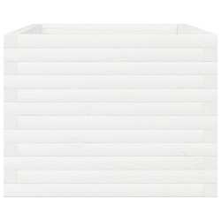 Jardinière blanc 110x60x49,5 cm bois de pin massif 