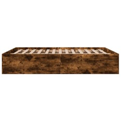 Cadre de lit sans matelas chêne fumé 160x200 cm 
