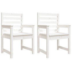 Chaises de jardin lot de 2 blanc 60x48x91 cm bois massif de pin 