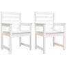 Chaises de jardin lot de 2 blanc 60x48x91 cm bois massif de pin 