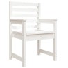 Chaises de jardin lot de 2 blanc 60x48x91 cm bois massif de pin 