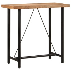 Table de bar 110x55x107 cm bois massif d'acacia et fer 