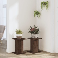 Supports pour plantes 2 pcs chêne marron bois d'ingénierie 