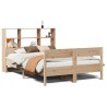 Lit bibliothèque sans matelas 120x200 cm bois de pin massif 