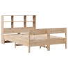 Lit bibliothèque sans matelas 120x200 cm bois de pin massif 