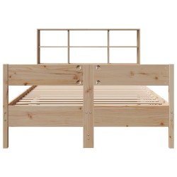 Lit bibliothèque sans matelas 120x200 cm bois de pin massif 