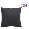 Coussins de canapé 4 pcs noir 60x60 cm tissu 