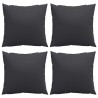 Coussins de canapé 4 pcs noir 60x60 cm tissu 