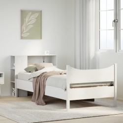 Cadre de lit sans matelas blanc 90x200 cm bois de pin massif 