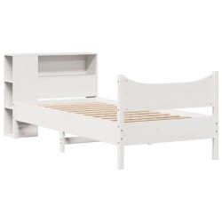 Cadre de lit sans matelas blanc 90x200 cm bois de pin massif 
