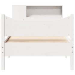 Cadre de lit sans matelas blanc 90x200 cm bois de pin massif 