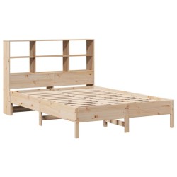Lit bibliothèque sans matelas 120x190 cm bois de pin massif 