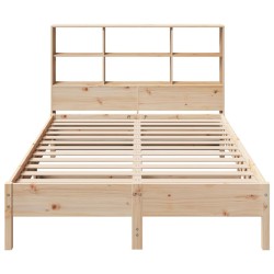 Lit bibliothèque sans matelas 120x190 cm bois de pin massif 
